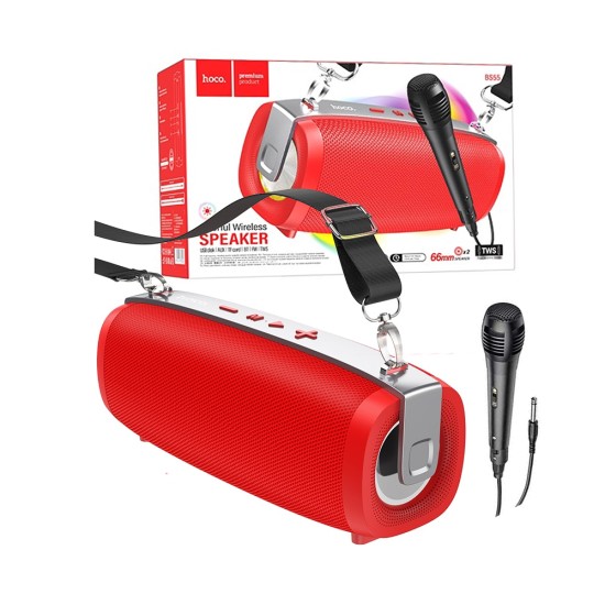 Hoco Outdoor BT Speaker BS55 Gallant with Mic 1500mAh Red Hoco Outdoor BT Speaker BS55 Gallant with Mic 1500mAh Red